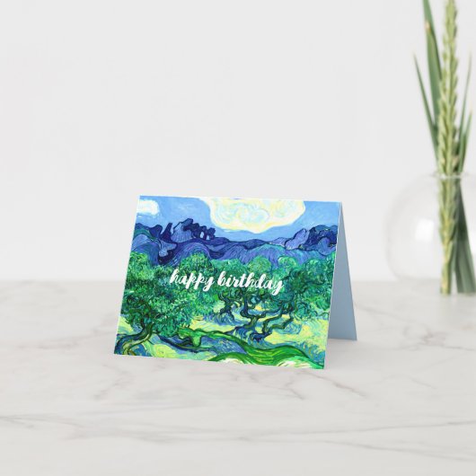 ファンゴッホ「オリーブ・レスクラシックス」絵画誕生日 カード (正面)