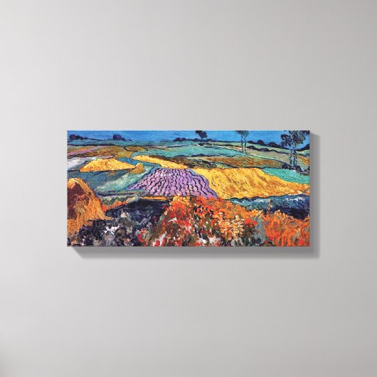 ファンゴッホ – オーヴェール近郊の小麦フィールズ キャンバスプリント (正面)