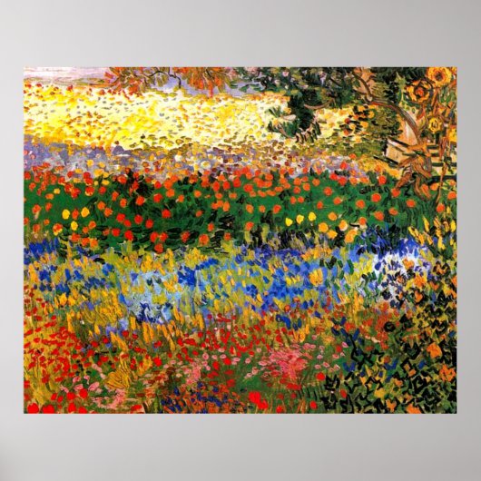 ファンゴッホ – ガーデンアットアルズ(別名フラワーガーデン) ポスター (正面)