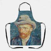 ファンゴッホ – グレーハットを使用した自己感じ画像 エプロン (正面)