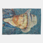 ファンゴッホ – グレーハットを使用した自己感じ画像 キッチンタオル (横)