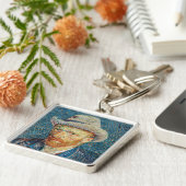 ファンゴッホ – グレーハットを使用した自己感じ画像 キーホルダー (側面)