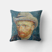 ファンゴッホ – グレーハットを使用した自己感じ画像 クッション (裏面)