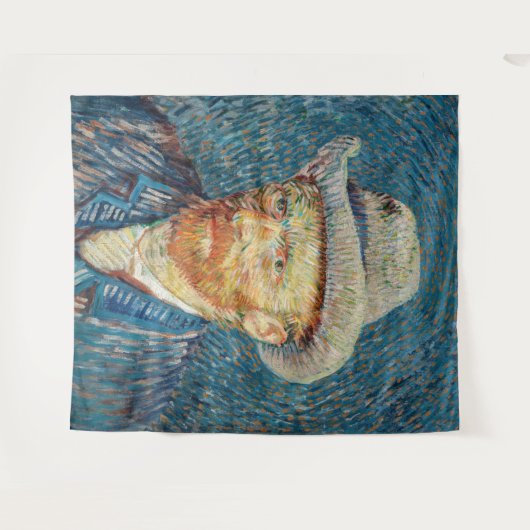 ファンゴッホ – グレーハットを使用した自己感じ画像 タペストリー (正面(横))