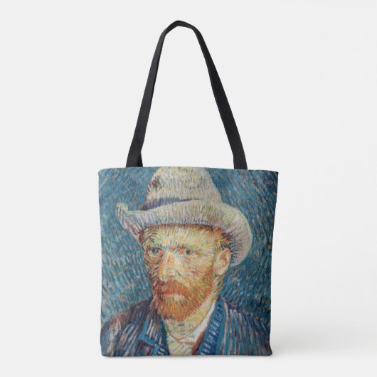 ファンゴッホ – グレーハットを使用した自己感じ画像 トートバッグ (裏面)