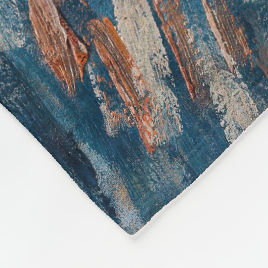 ファンゴッホ – グレーハットを使用した自己感じ画像 フリースブランケット (角)