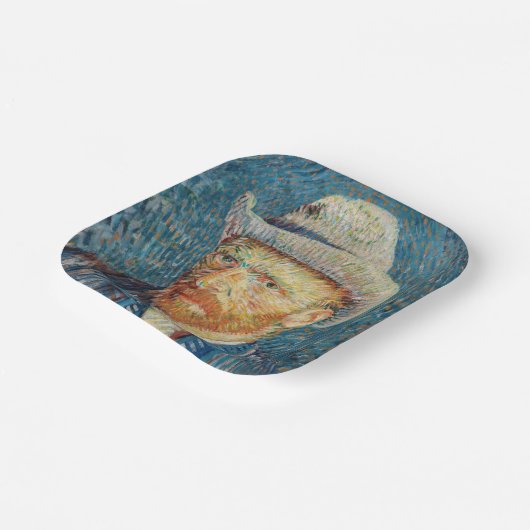 ファンゴッホ – グレーハットを使用した自己感じ画像 ペーパープレート (傾斜あり)