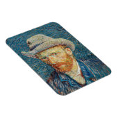 ファンゴッホ – グレーハットを使用した自己感じ画像 マグネット (右側)