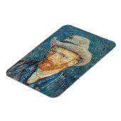 ファンゴッホ – グレーハットを使用した自己感じ画像 マグネット (左側)