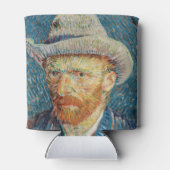 ファンゴッホ – グレーハットを使用した自己感じ画像 缶クーラー (裏面)