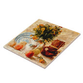 ファンゴッホ – コーヒーポットと花と静物生活 タイル (側面)