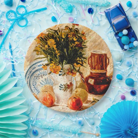 ファンゴッホ – コーヒーポットと花と静物生活 ペーパープレート (パーティー)