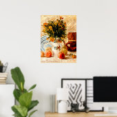 ファンゴッホ – コーヒーポットと花と静物生活 ポスター (ホームオフィス)