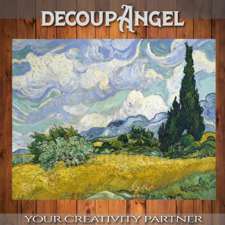 ファンゴッホ – サイプレス・デコペ付き小麦畑 薄葉紙