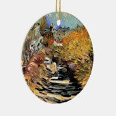 ファンゴッホ – サンレミーの道と女性姿 セラミックオーナメント (右)