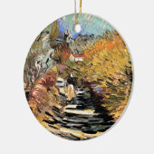 ファンゴッホ – サンレミーの道と女性姿 セラミックオーナメント (左)