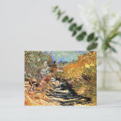 ファンゴッホ – サンレミーの道と女性姿 ポストカード (スタンド正面)