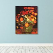 ファンゴッホ – ジンニア付きボウル キャンバスプリント (インサイチュ (ウッドフロア))