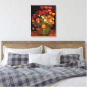 ファンゴッホ – ジンニア付きボウル キャンバスプリント (インサイチュ (寝室))