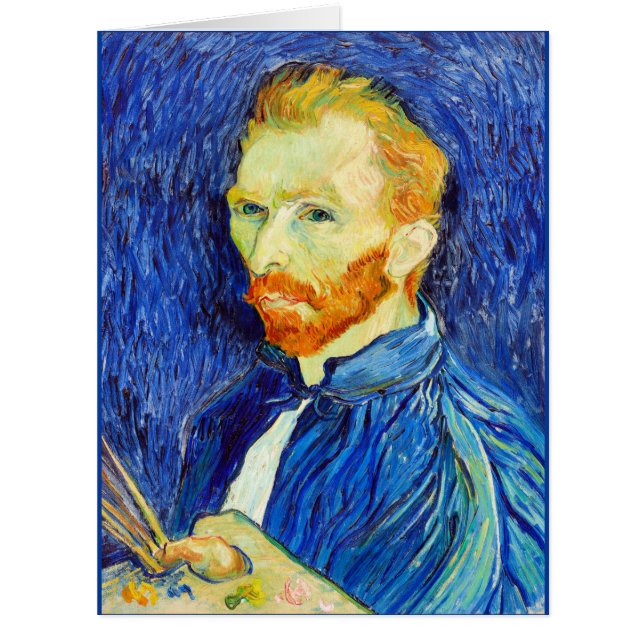 ファンゴッホ – セルフポートレート， 1889 （ブラシとイーゼル） (正面)