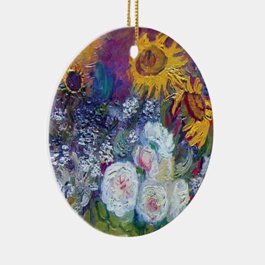 ファンゴッホ-バラとヒマワリの静物詩 セラミックオーナメント (右)