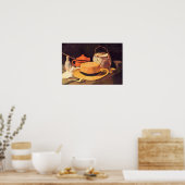 ファンゴッホ – パイプと麦わら帽子を持つ静物詩 ポスター (キッチン)