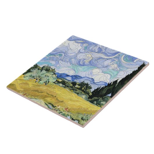 ファンゴッホ – ヒノキ付きホイートフィールド タイル (側面)