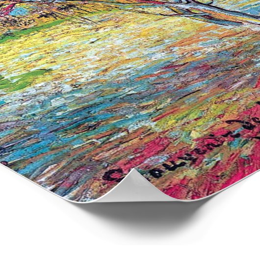 ファンゴッホ – ピンク桃の木のポスター ポスター (角)