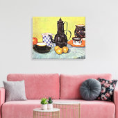 ファンゴッホ – ブルーエナメルコーヒーを使った静物体験 キャンバスプリント (インサイチュ (リビング))