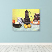 ファンゴッホ – ブルーエナメルコーヒーを使った静物体験 キャンバスプリント (インサイチュ (ウッドフロア))