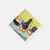 ファンゴッホ – ブルーエナメルコーヒー付きスチルライフポット スタンダードカクテルナプキン (角)