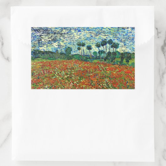 ファンゴッホ – ポピー絵画フィールド 長方形シール (バッグ)