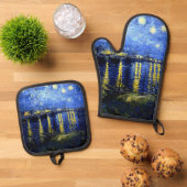 ファンゴッホ – ローネのスターリーナイト 鍋つかみ&鍋敷きセット (トップダウン)