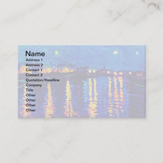 ファンゴッホ – ローネアートの星の夜ポップ・アートのの旅 名刺 (正面)