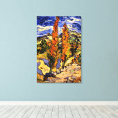 ファンゴッホ – 丘の上の2つのポプラ キャンバスプリント (インサイチュ (ウッドフロア))