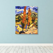 ファンゴッホ – 丘の上の2つのポプラ キャンバスプリント (インサイチュ (ウッドフロア))