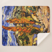 ファンゴッホ – 丘の上の2つのポプラ シェルパブランケット (正面(横))