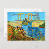 ファンゴッホ – 女性とアルルのラングロス橋 ポストカード (正面/裏面)