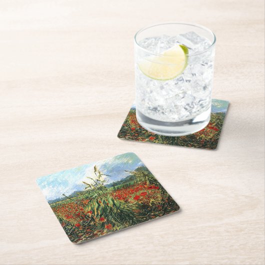 ファンゴッホ – 小麦の緑の耳 スクエアペーパーコースター (インサイチュ)