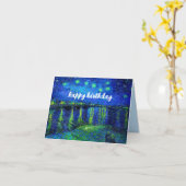 ファンゴッホ「星の夜を越えてローネ」誕生日 カード (黄色い花)