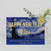 ファンゴッホ – 星空の夜ホーで新年を迎える 箔シーズンカード (立ち正面)