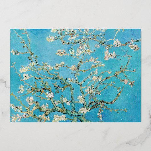 ファンゴッホ – 星空の夜ホーで新年を迎える 箔シーズンカード (裏面)