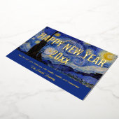 ファンゴッホ – 星空の夜ホーで新年を迎える 箔シーズンカード (回転した状態)