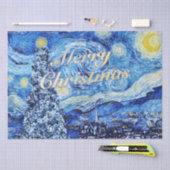ファンゴッホ – 星空の夜メリークリスマス  薄葉紙 (クラフト)