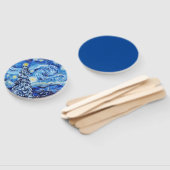 ファンゴッホ – 星空の夜 – ホワイトクリスマスポスト ハンドファン (組立なし)