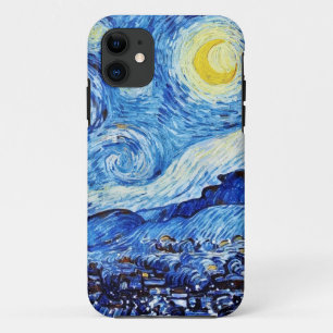ファンゴッホ – 星空の夜 – ホワイトクリスマスポスト iPhone 11 ケース