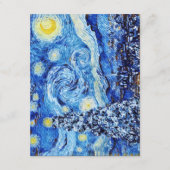 ファンゴッホ – 星空の夜 – 白いクリスマスエンクル エンクロージャーカード (正面)