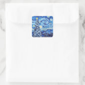 ファンゴッホ – 星空の夜 – 白いクリスマススクア スクエアシール (バッグ)