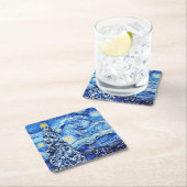 ファンゴッホ – 星空の夜 – 白いクリスマス スクエアペーパーコースター (インサイチュ)