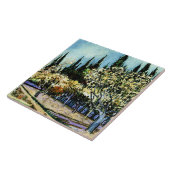 ファンゴッホ – 果樹園サイプレスに囲まれた タイル (側面)